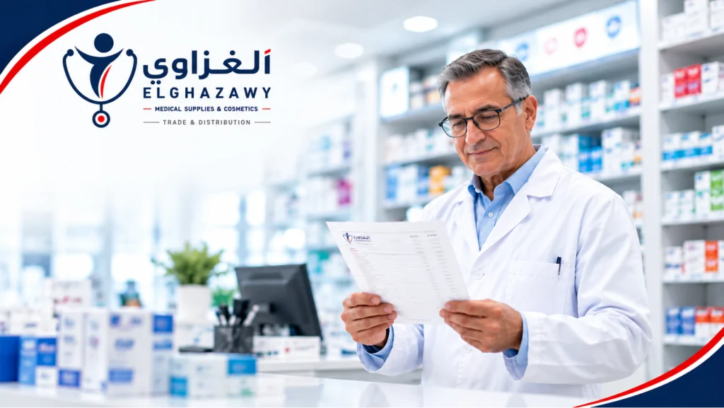 Pharmacist reviewing pharmacy needs